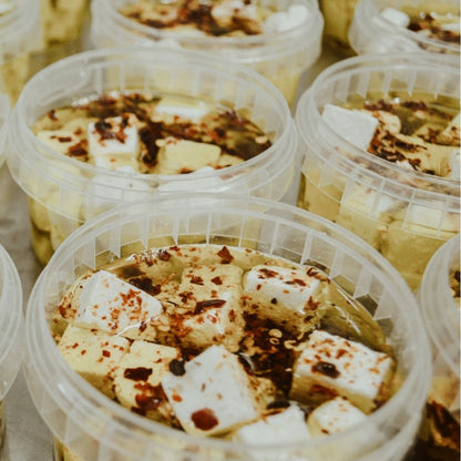Queso tipo feta de cabra en aceite con pimienta roja
