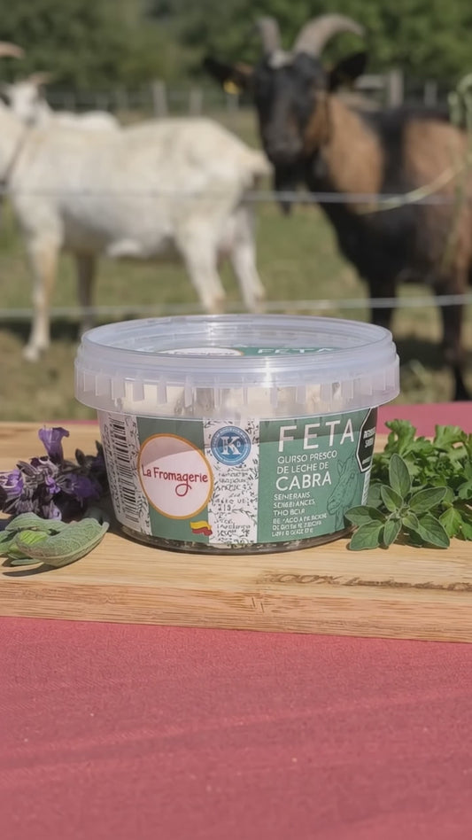 Queso tipo feta de cabra en aceite con orégano