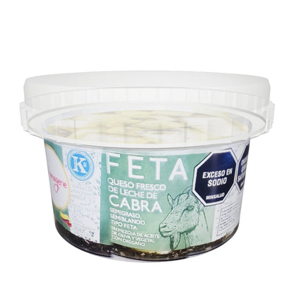 Queso tipo feta de cabra en aceite con orégano